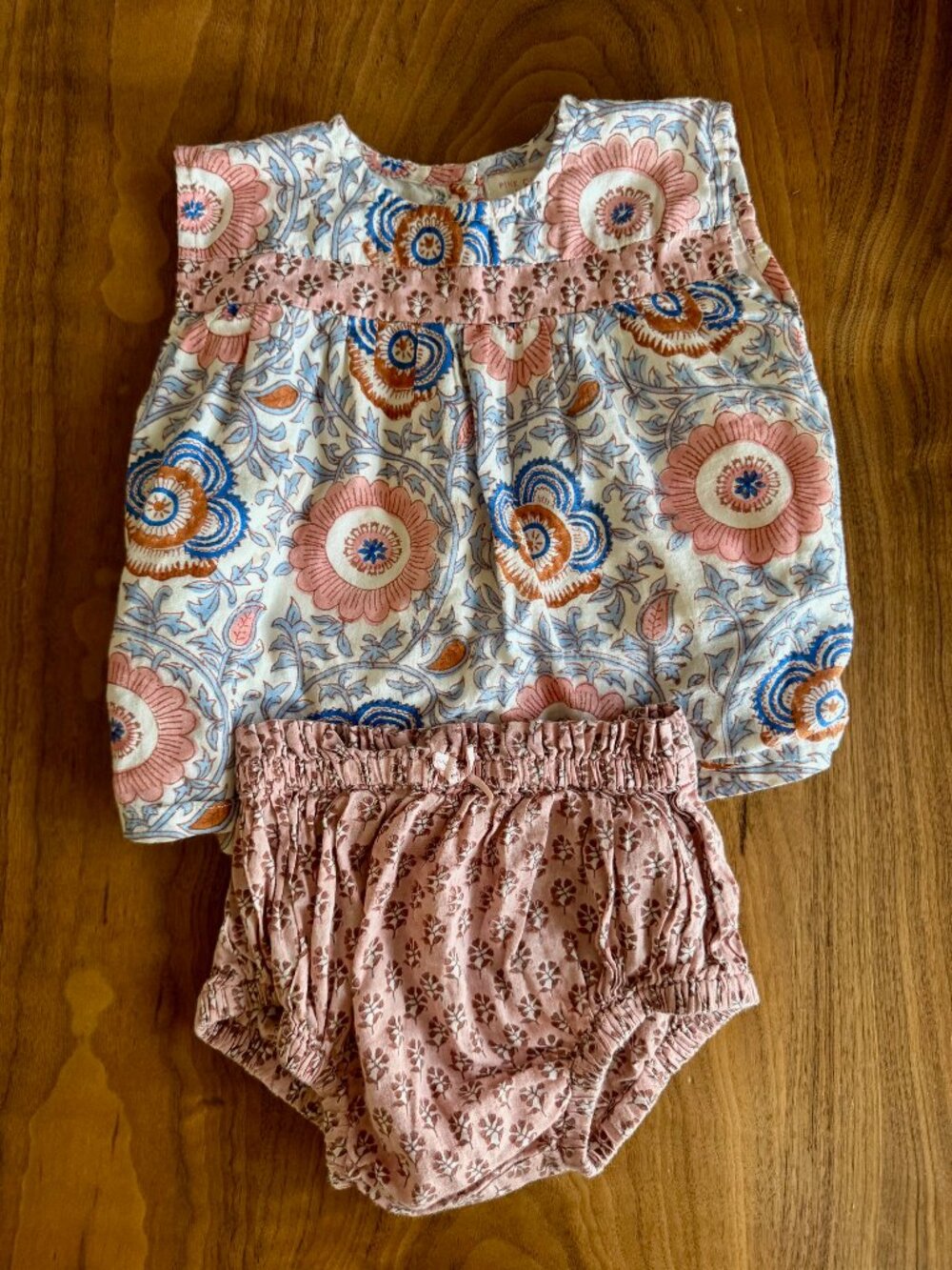 Pink Chicken Girl's Blouse and Bloomer Set
